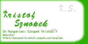 kristof sznopek business card